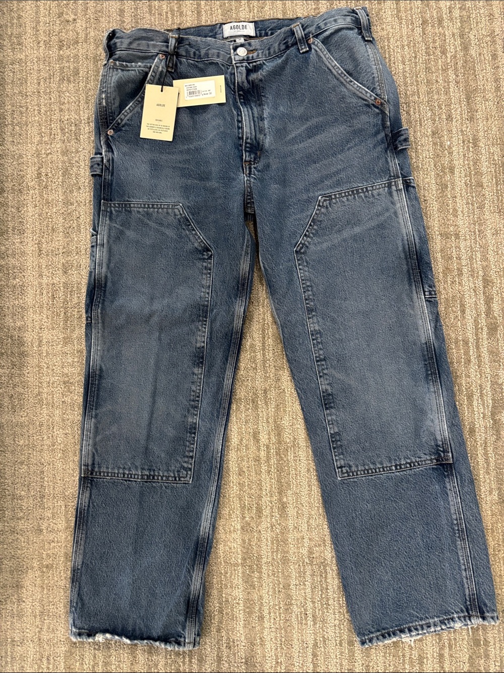 Agolde Repetition Rami Carpenter Jeans - Mid Blue Wash - Picture 3 of 5